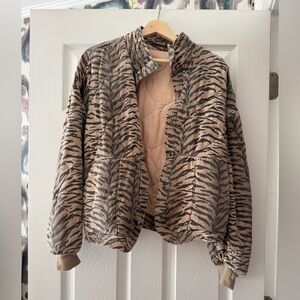 Tiger print bomber jacket